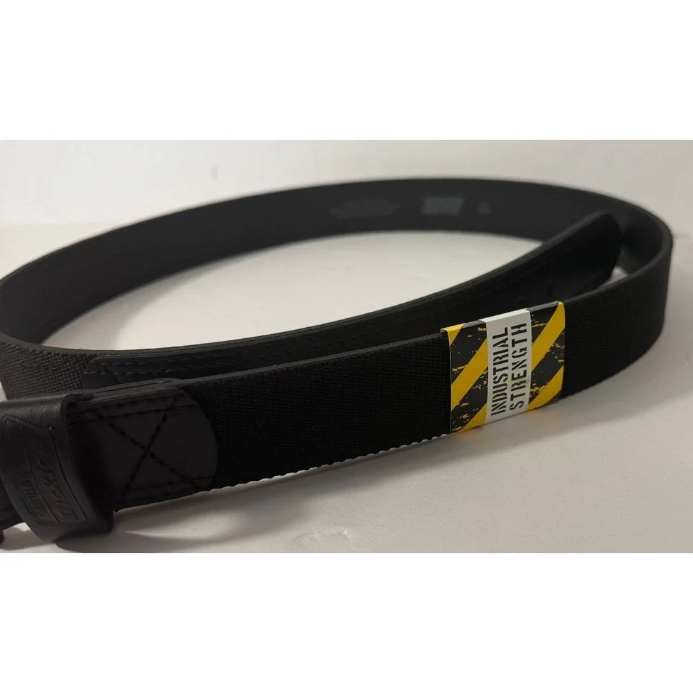 Genuine Dickies‎ Belt Men 44 Black Industrial Strength Webbing Nylon Leather NEW